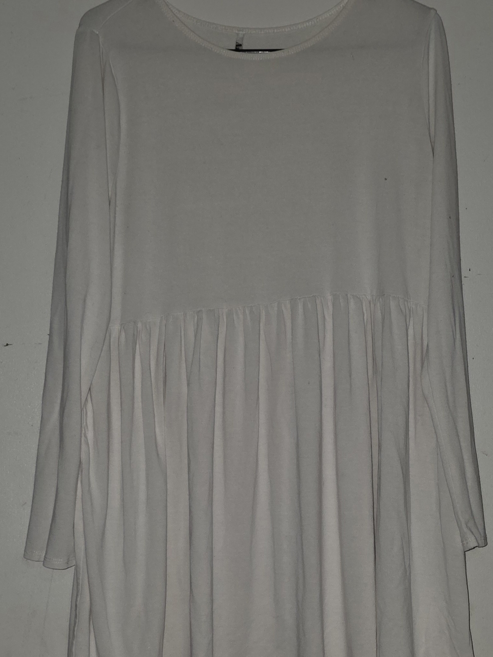 Azules Cream Long-Sleeve A-Line Tiered Top
